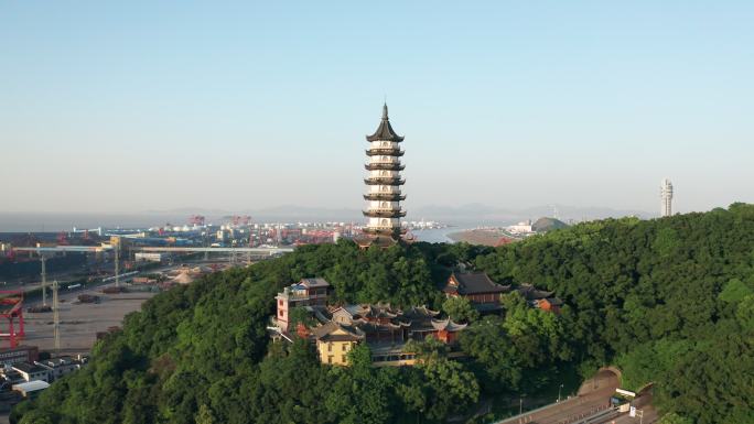 招宝山鳌柱塔航拍