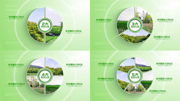 绿色圆形图文分类