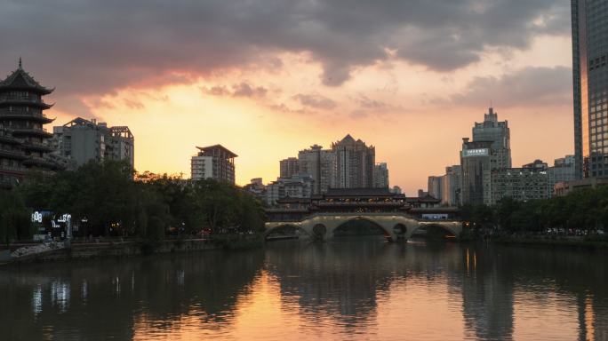 九眼桥大景日转夜延时