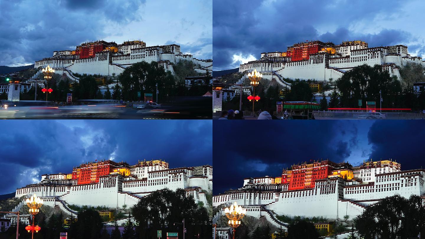 西藏布达拉宫日落延时4K