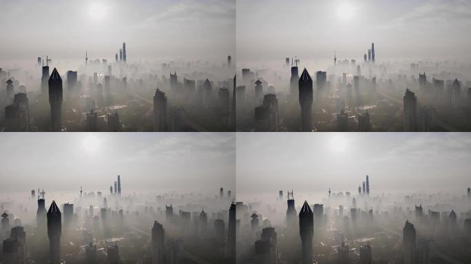 上海疫情浦西封控上海封城阴霾平流雾