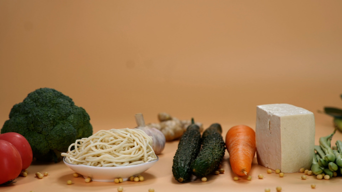 食材摆拍，豆瓣酱，酱料拌面，食材升格