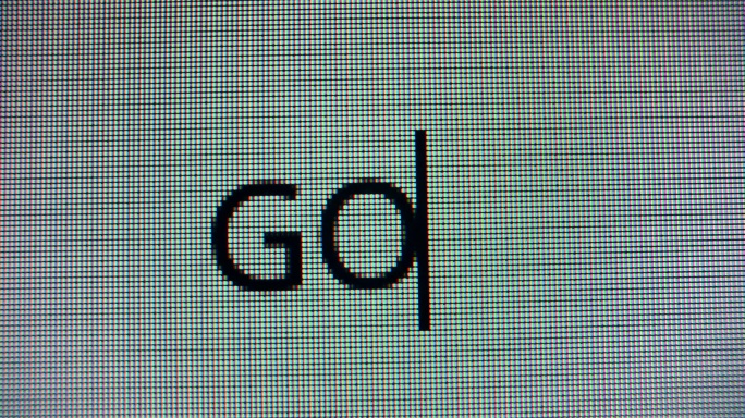 输入单词GO！打字机敲字屏幕