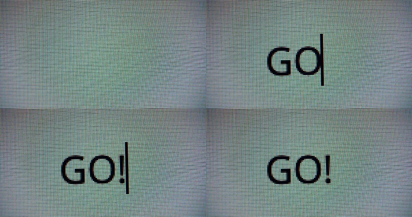 输入单词GO！打字机敲字屏幕