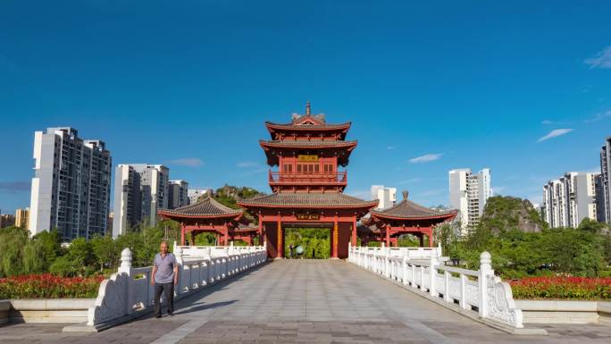 临桂 山水公园 桂林 蓝天 城市 延时