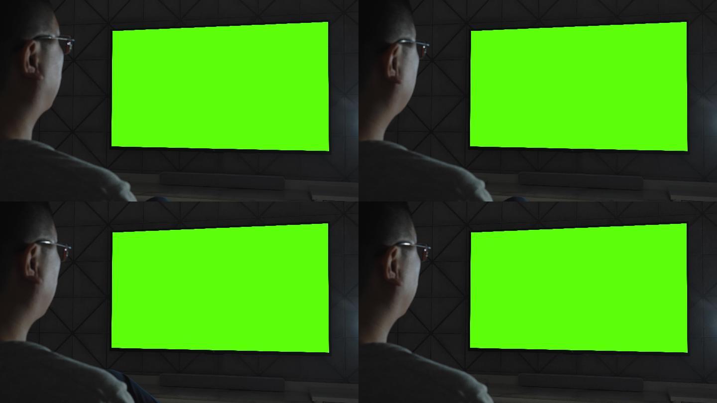 使用绿色屏幕观看电视