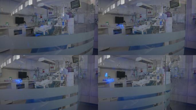 早产儿病房-透过玻璃墙观看