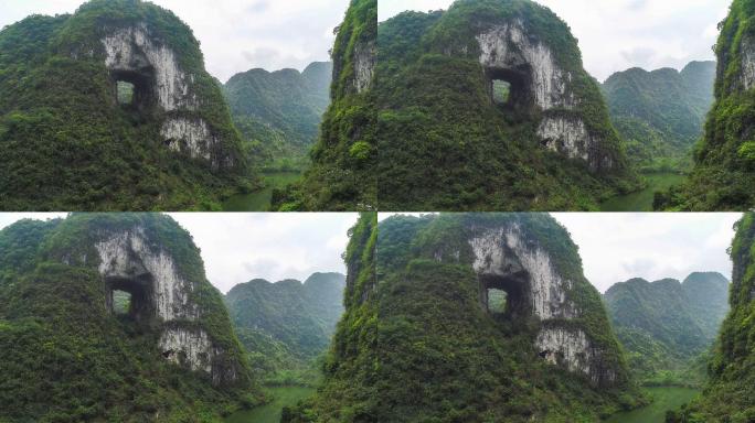 广西鸟瞰图原始森林植被茂盛漫山遍野的绿色