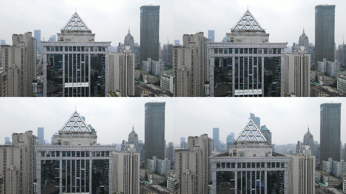 上海南京西路海展览中心4K航拍原素材