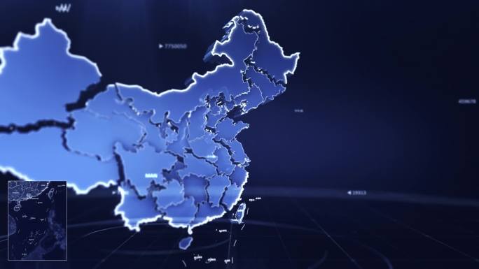 蓝色大气科技感中国辐射地图