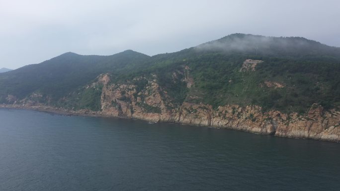 航拍大连滨海路海边风景