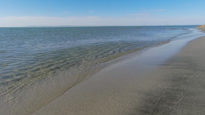 原创 新疆乌伦古湖黄金海岸沙滩自然风光