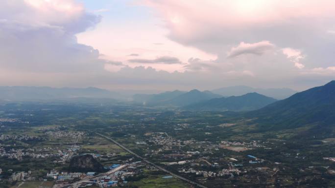 桂林 七星区 日落 航拍 市区