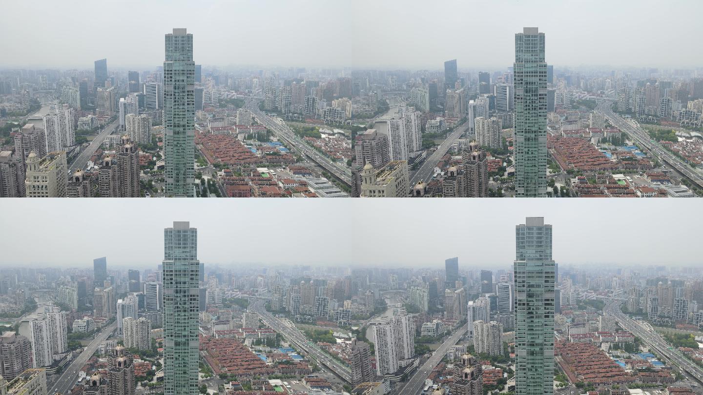 上海南京西路静安嘉里中心4K航拍原素材