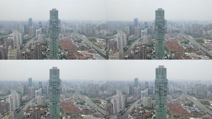 上海南京西路静安嘉里中心4K航拍原素材