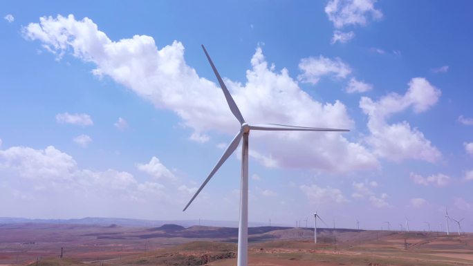 新型电力新能源 风力发电 风电 蓝天白云