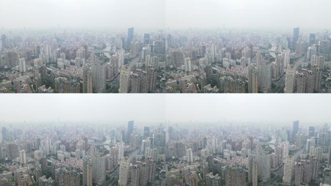 上海南京西路俯拍全景4K航拍原素材