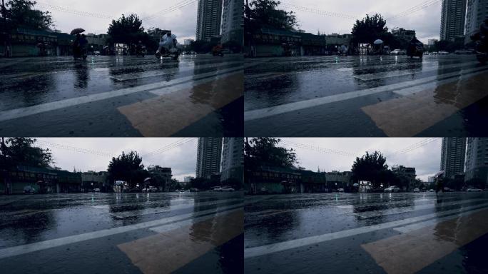 路口雨景-慢镜头