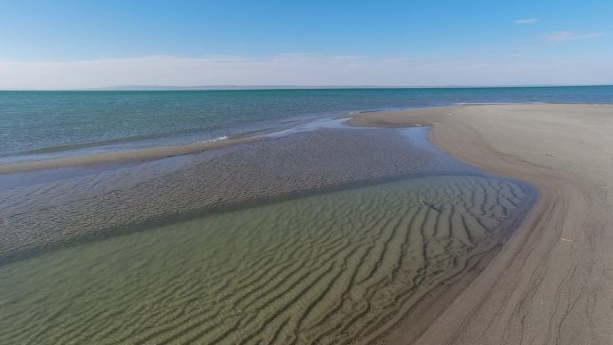 原创 新疆乌伦古湖黄金海岸沙滩自然风光