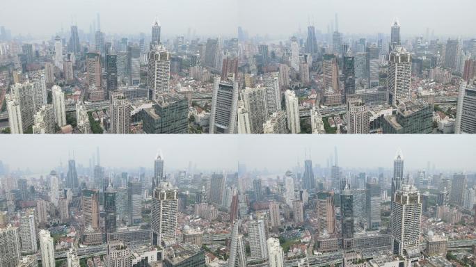 上海南京西路全景4K航拍原素材
