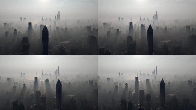 上海梅雨季 城市灰片 上海雾霾 上海日出