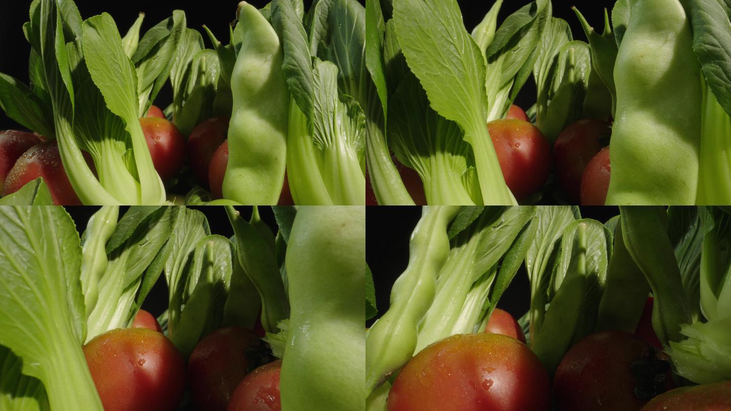 8k创意蔬菜西红柿豆角小油菜