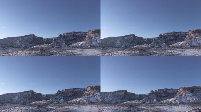 黎明时分美国西部著名的地方空中户外风景科罗拉多景观沙漠和山脉冬季视频系列