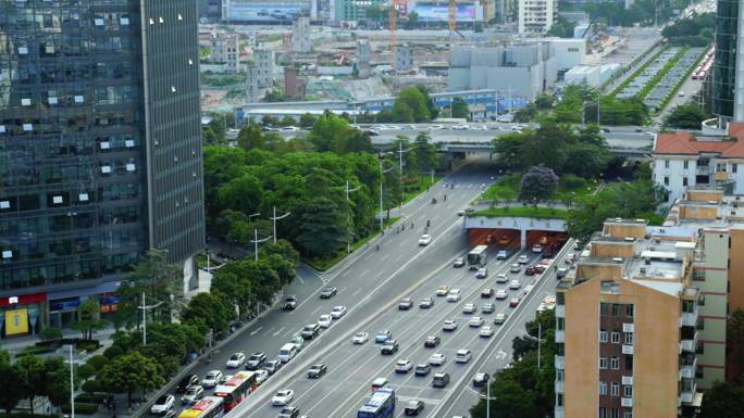 交通延时车流人流斑马线红绿灯，广州石牌