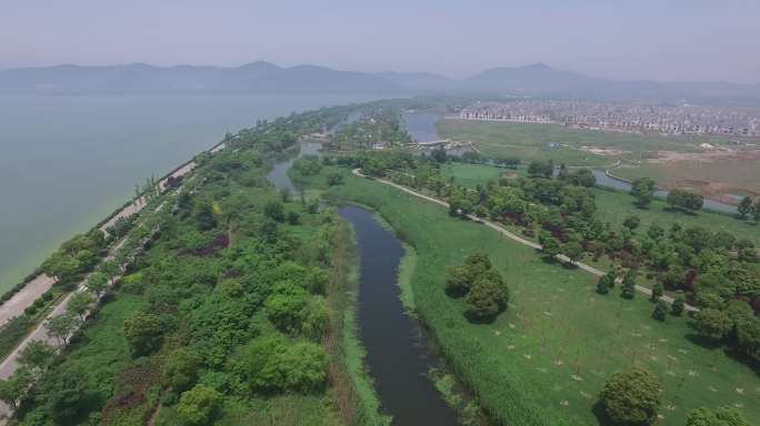 航拍 太湖大道 风景 绿化 高清