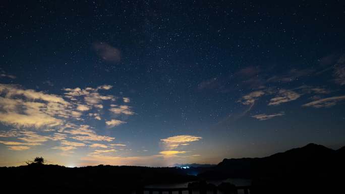 夏日夜晚的星空延时