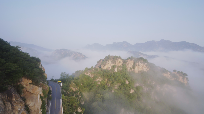 山峰，航拍，公路