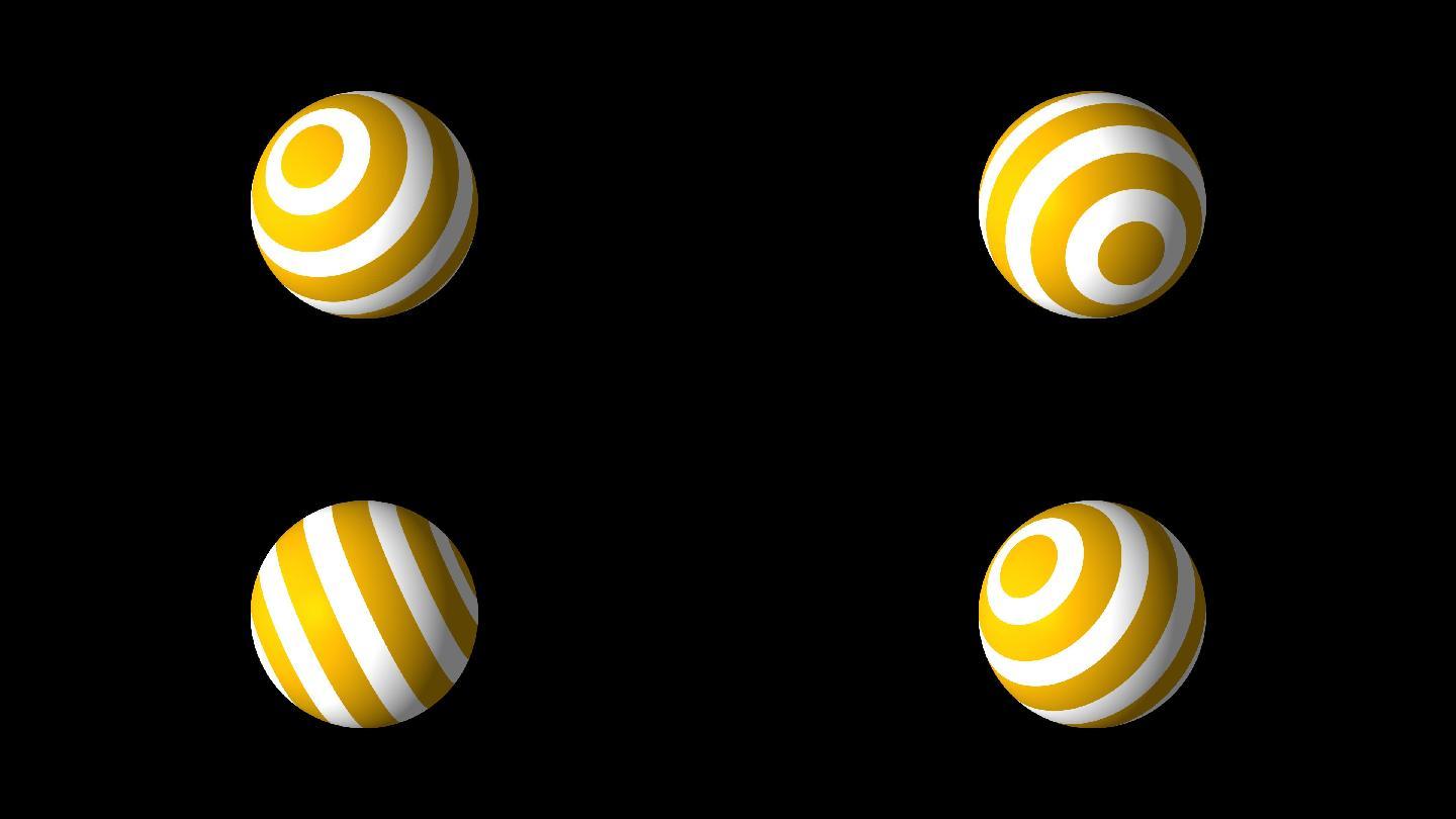 黄色条纹球体