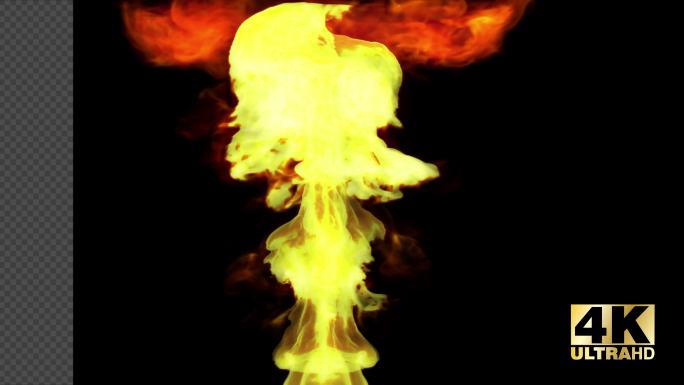 4K爆炸火焰蘑菇云通道素材