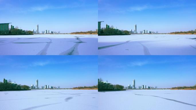 冬天4K高清结冰湖面