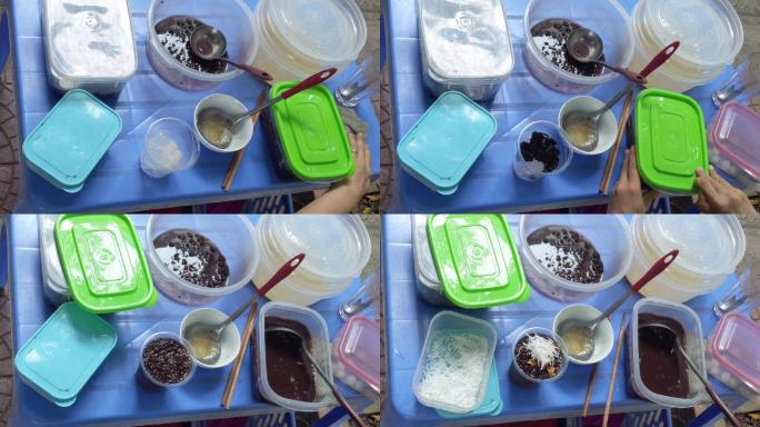 越南黑豆甜粥冰粉冰粉的制作