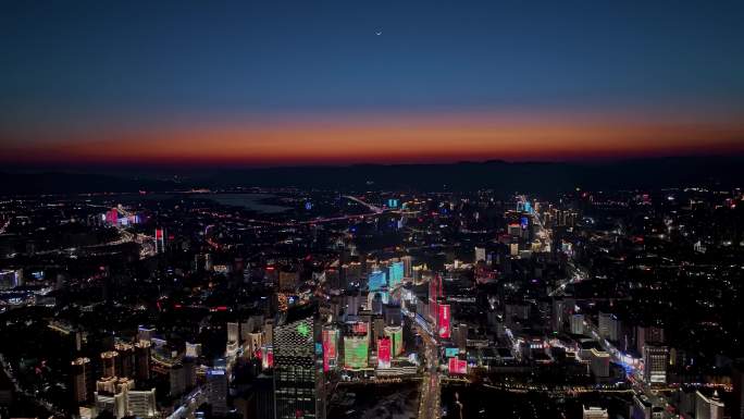 昆明城市航拍夜景