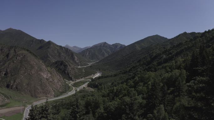 青海海东 引胜沟 北山 扎碾公路 航拍