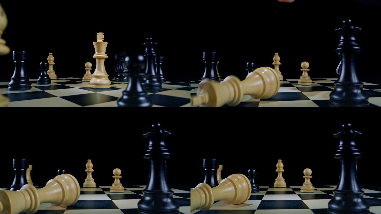 在国际象棋比赛中，DS白人女性的手翻过了白人国王