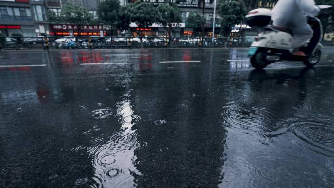 下雨天街景-升格动画