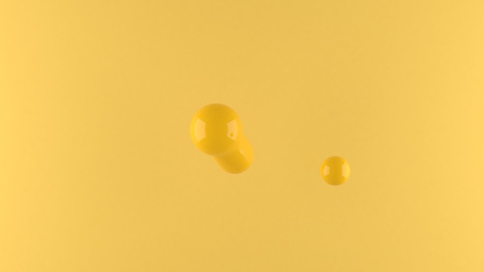 三维形状运动黄色融合滴