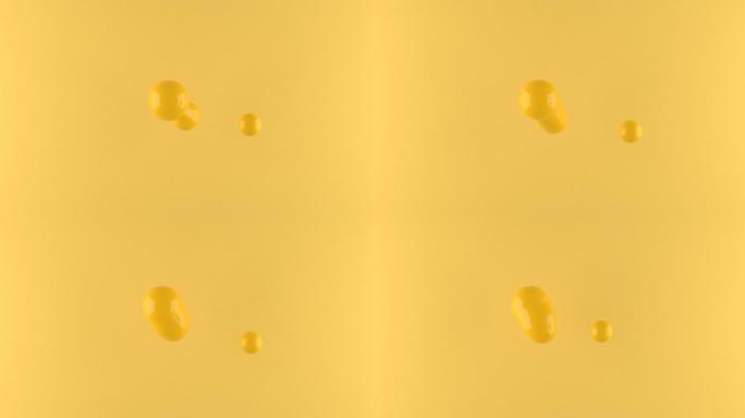 三维形状运动黄色融合滴