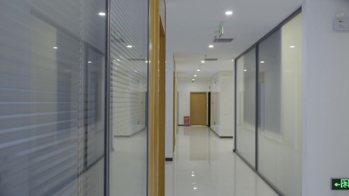 4K原创-公司走廊办公室装修完成
