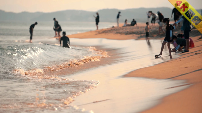 旅游度假海浪沙滩游玩夏季空镜旅游宣传