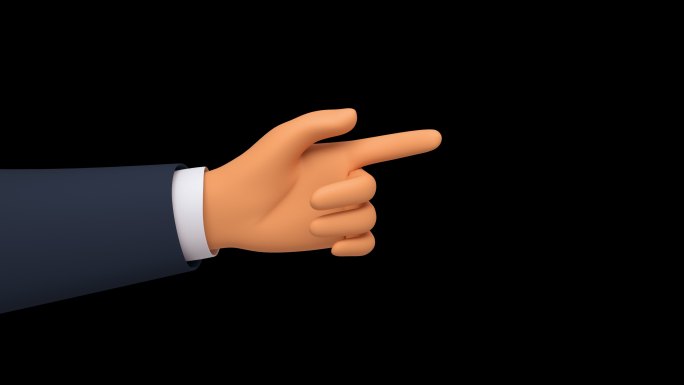 手具有alpha通道的3D动画