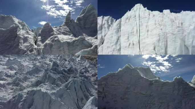 雪山冰川自然风光航拍