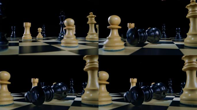 在一场象棋比赛中，DS白人女性的手越过了黑王