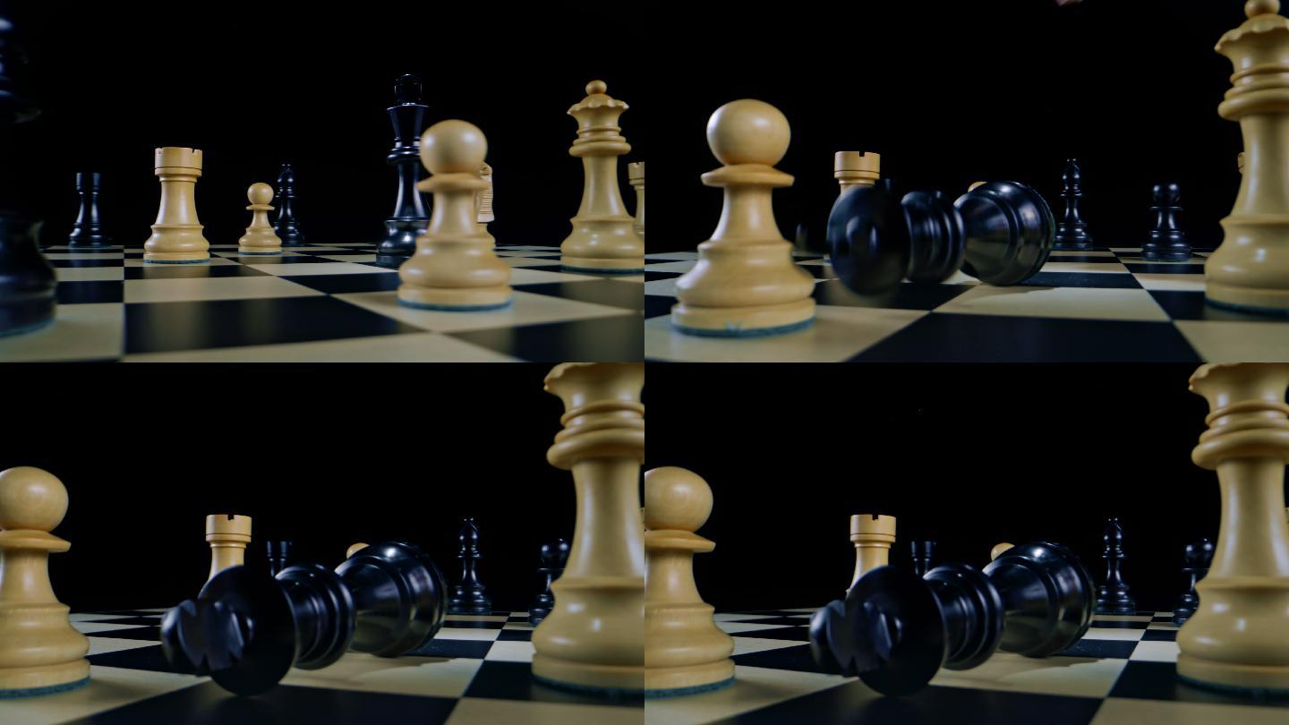 在一场象棋比赛中，DS白人女性的手越过了黑王