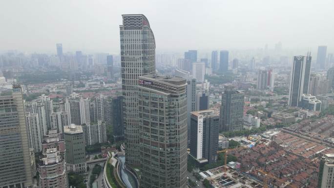 上海南京西路全景4K航拍原素材