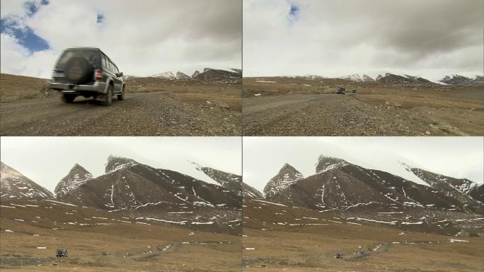 行驶的汽车 北国风光 冰原雪山 自然风光