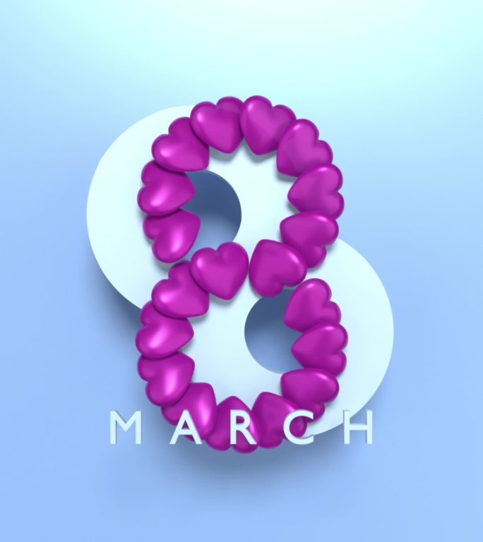 3月8日文本以4K分辨率发自内心地庆祝3月8日国际妇女节
